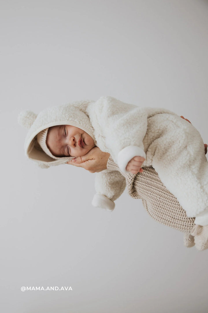 SASHA RECYCLED POLYESTER SHERPA ONEPIECE - NATURAL