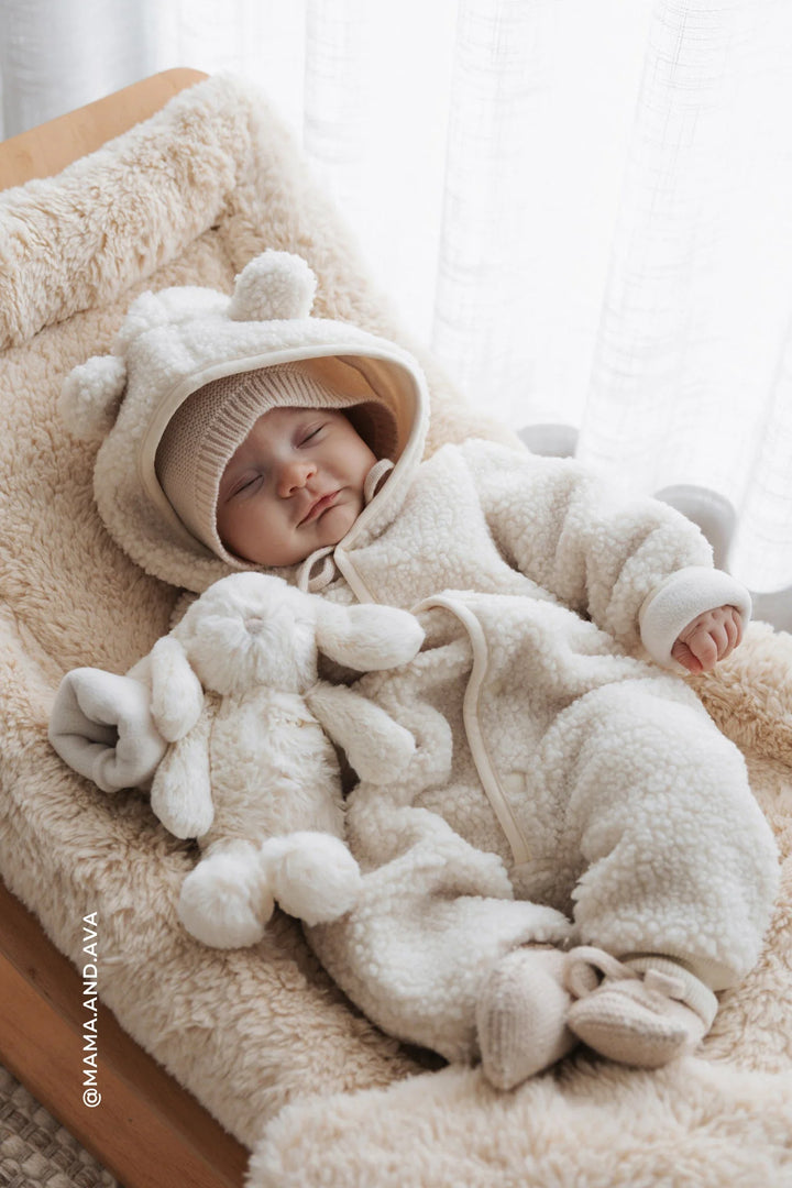 SASHA RECYCLED POLYESTER SHERPA ONEPIECE - NATURAL