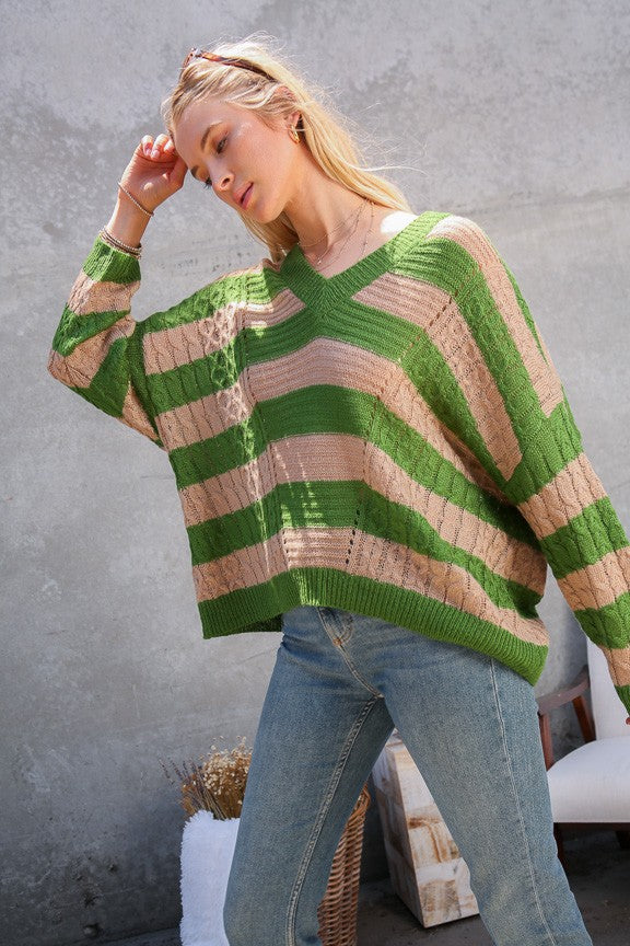 CELIA STRIPED SWEATER
