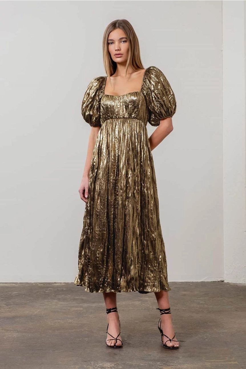 Ezra Gold Maxi Dress Small