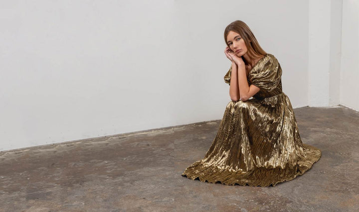 EZRA GOLD MAXI DRESS