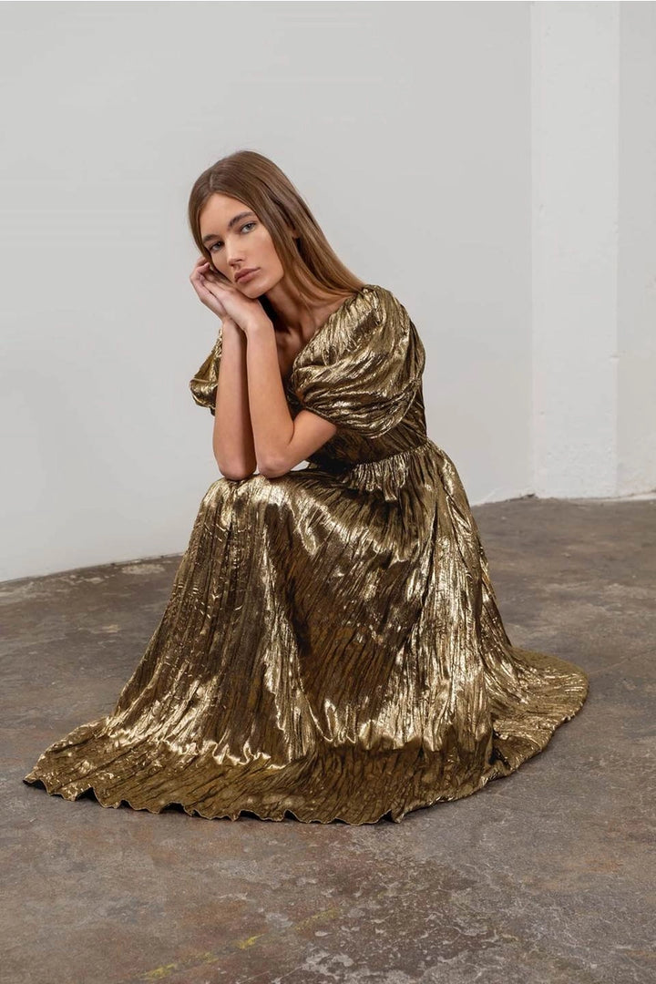 EZRA GOLD MAXI DRESS