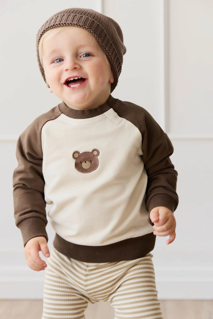 ORGANIC COTTON TAO SWEATSHIRT - CLOUD BOBBIE BEAR
