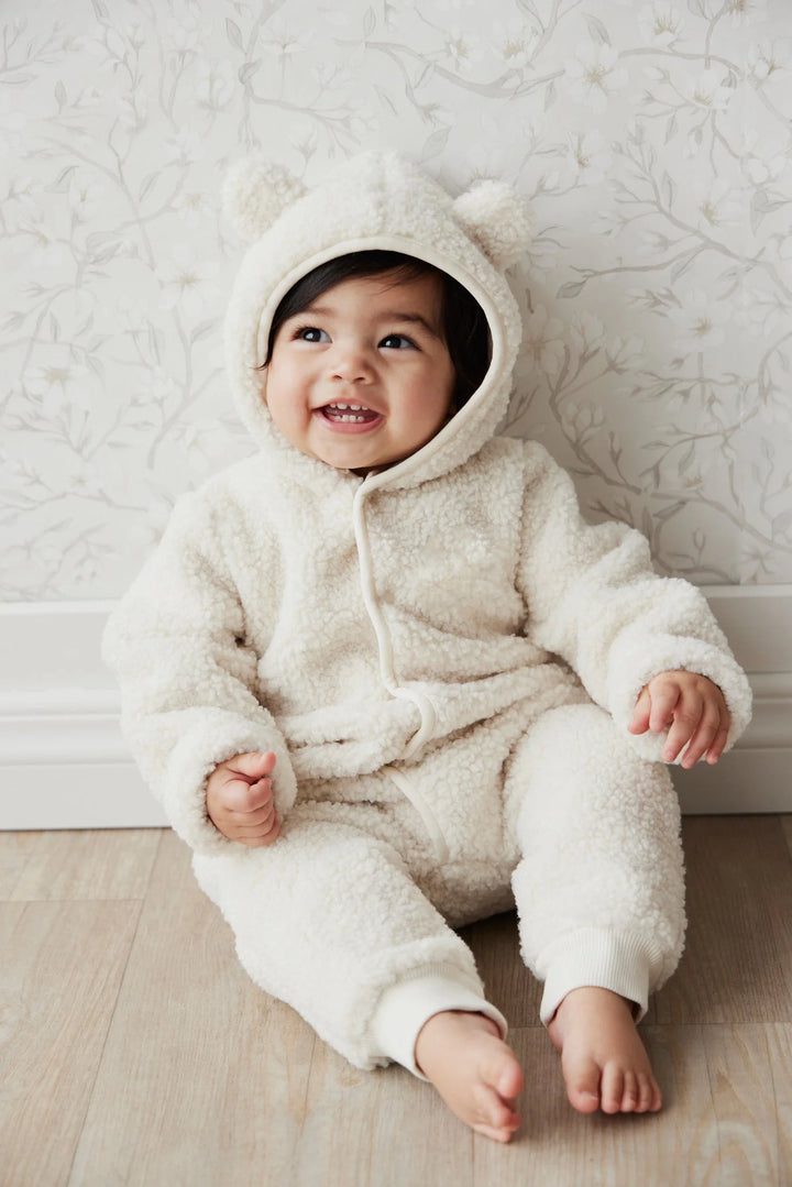 SASHA RECYCLED POLYESTER SHERPA ONEPIECE - NATURAL