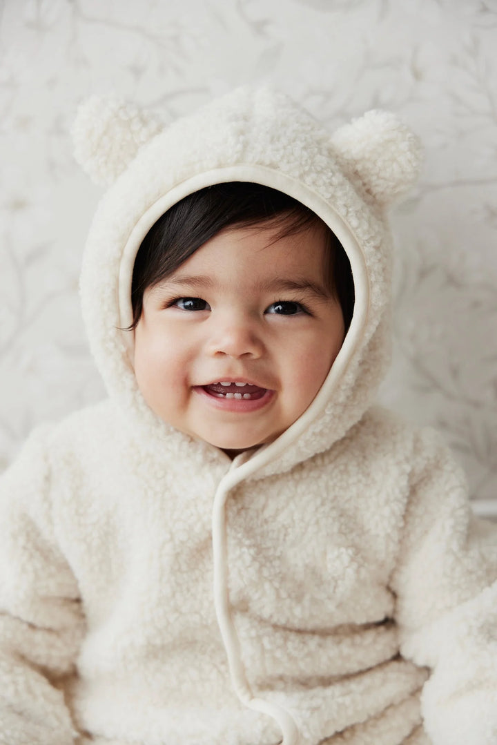 SASHA RECYCLED POLYESTER SHERPA ONEPIECE - NATURAL