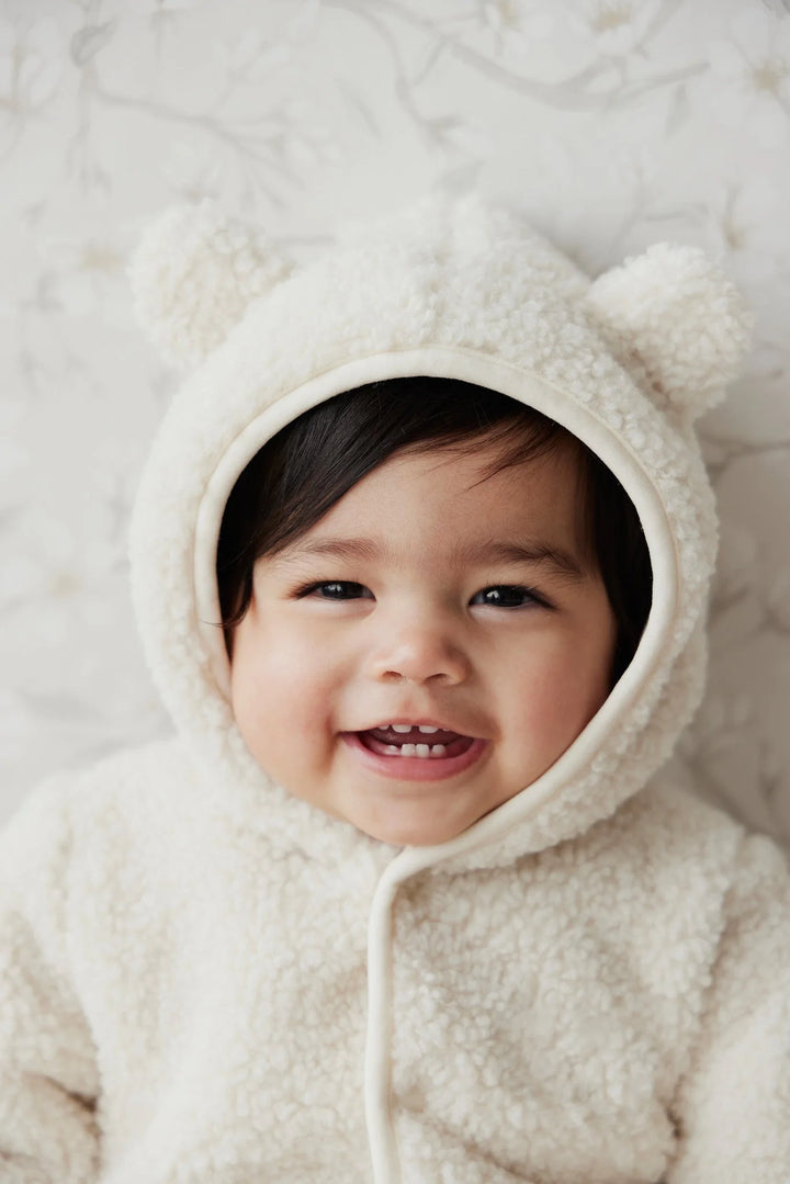 SASHA RECYCLED POLYESTER SHERPA ONEPIECE - NATURAL