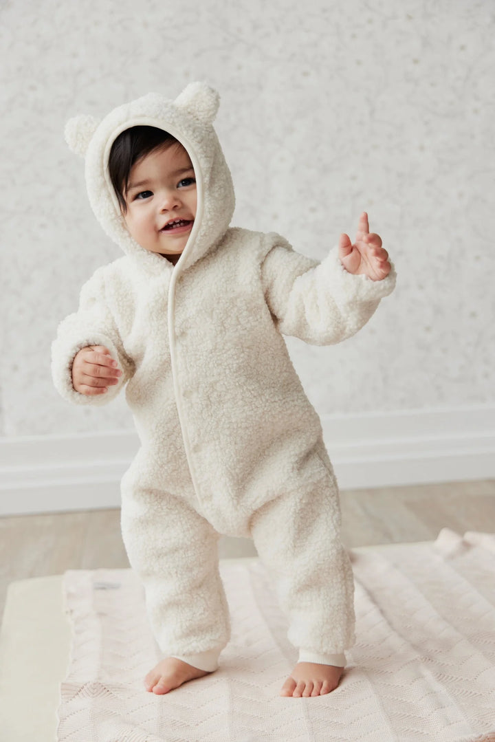 SASHA RECYCLED POLYESTER SHERPA ONEPIECE - NATURAL