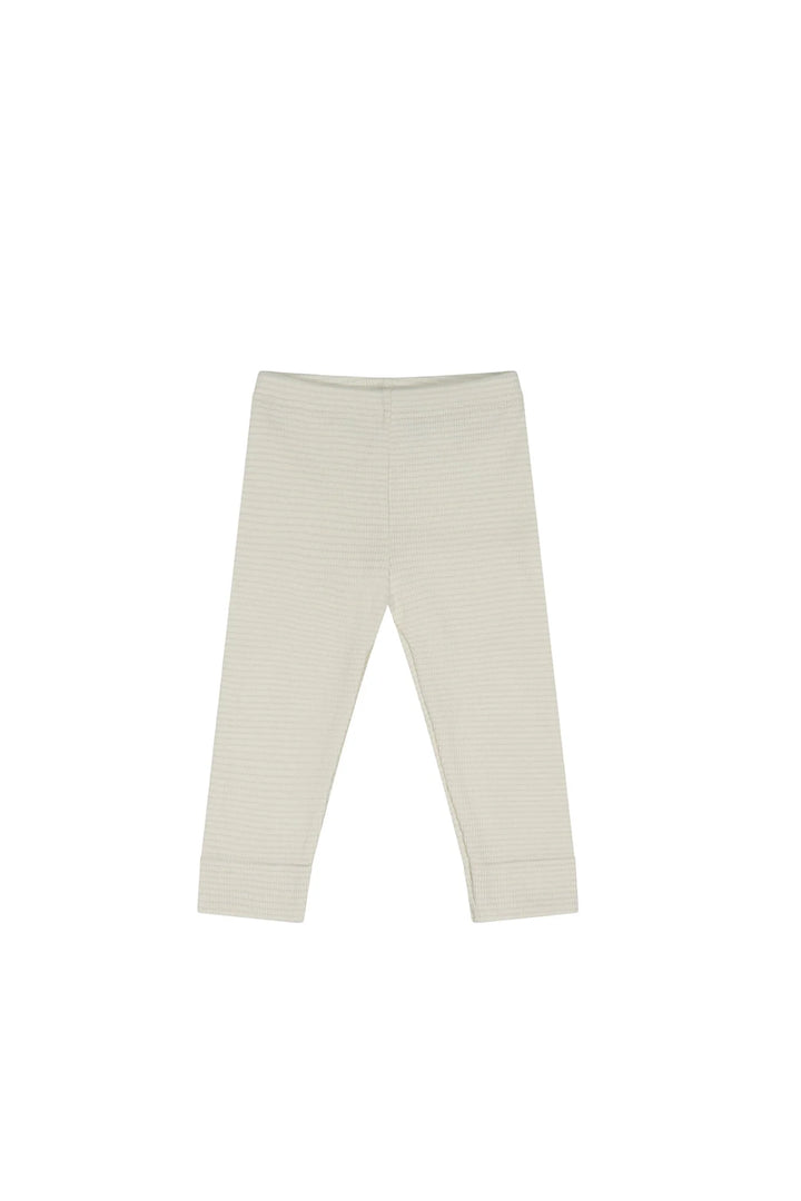 ORGANIC COTTON FINE RIB LEGGING - COUNTRY MIST/ CLOUD