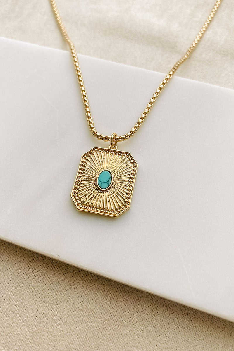 SITTING PRETTY PENDANT NECKLACE (TURQUOISE)