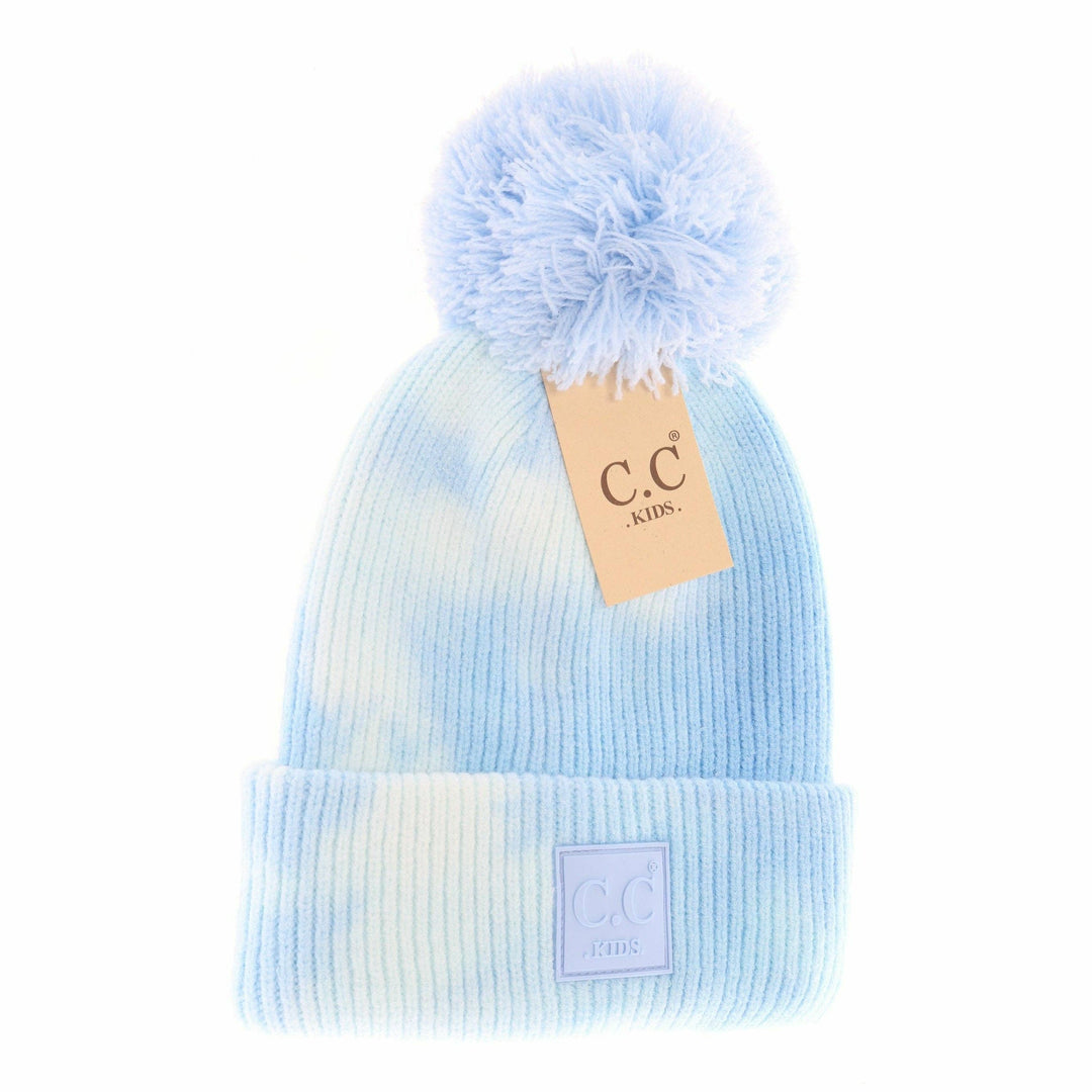 KIDS TIE DYE POM BEANIE