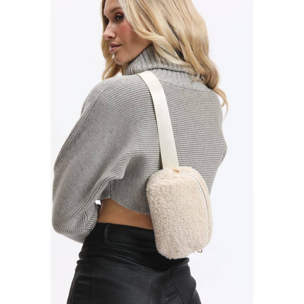 SHERRY SHERPA SHEARLING BELT BAG - IVORY