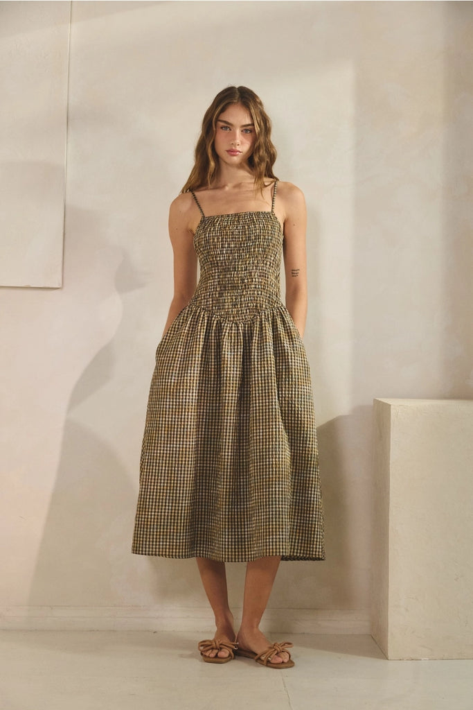 FORHER French Chic Gingham Dress 正規品　S Fern Gingham Midi Dress – Brinisity