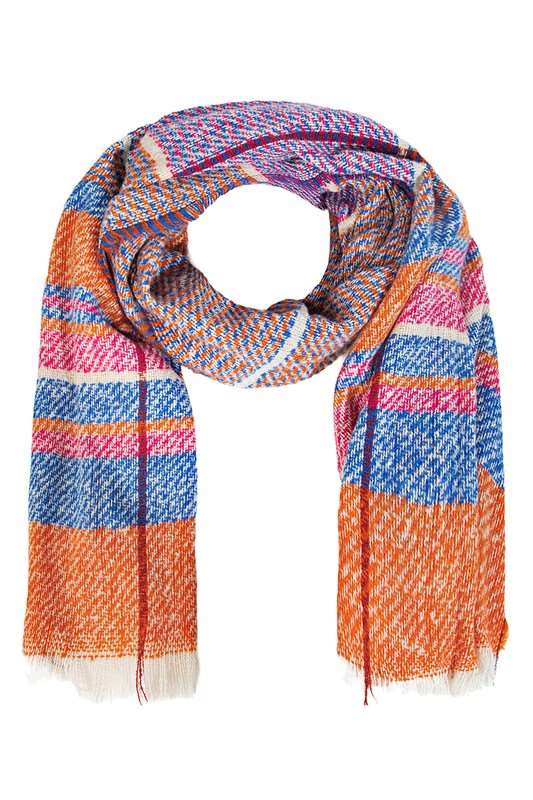 JENESIS STRIPED SCARF - ORANGE COMBO