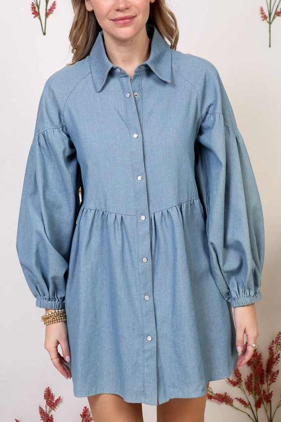 DEBBIE DENIM SHIRT DRESS