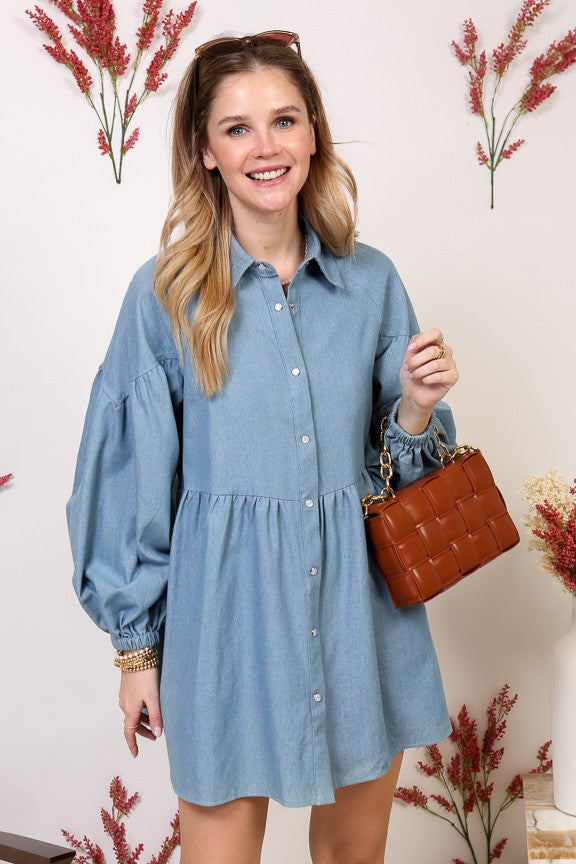 DEBBIE DENIM SHIRT DRESS