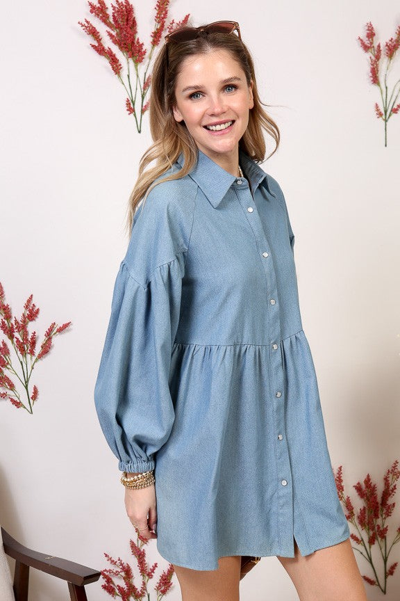 DEBBIE DENIM SHIRT DRESS