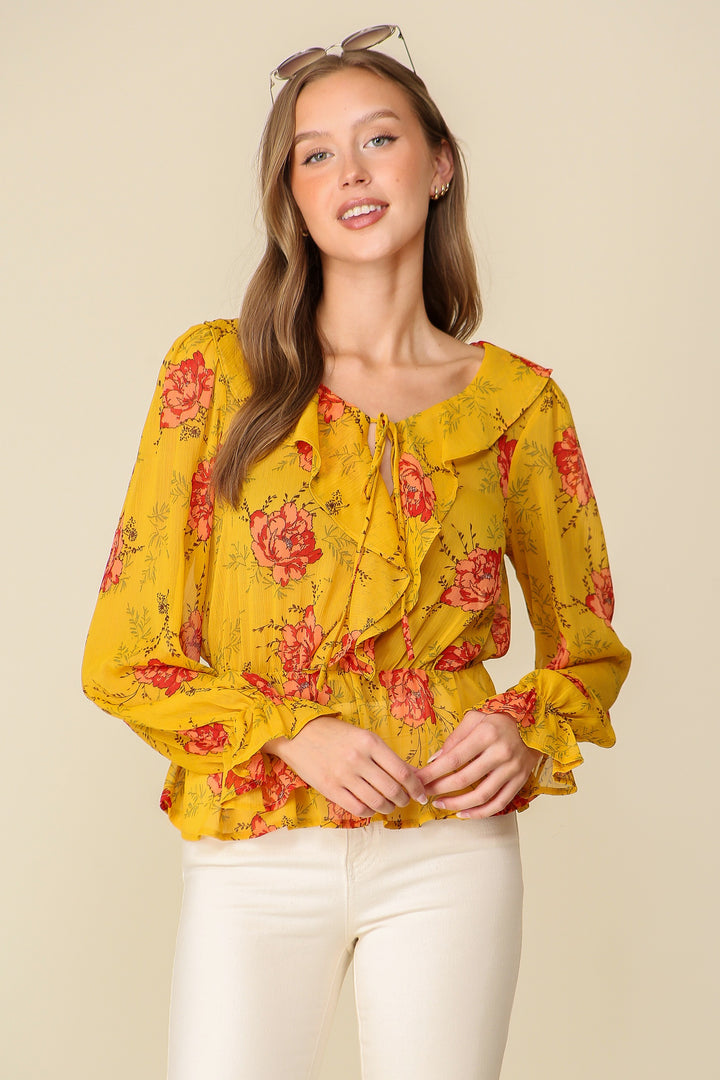 ROMANCE NOVEL FLORAL BLOUSE