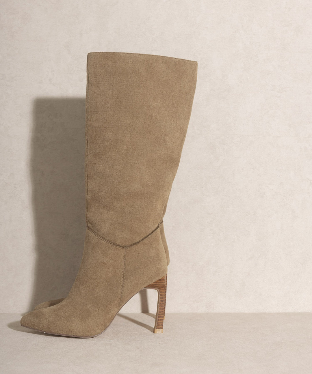 SHAY STILETTO COWBOY CUT BOOTS - KHAKI