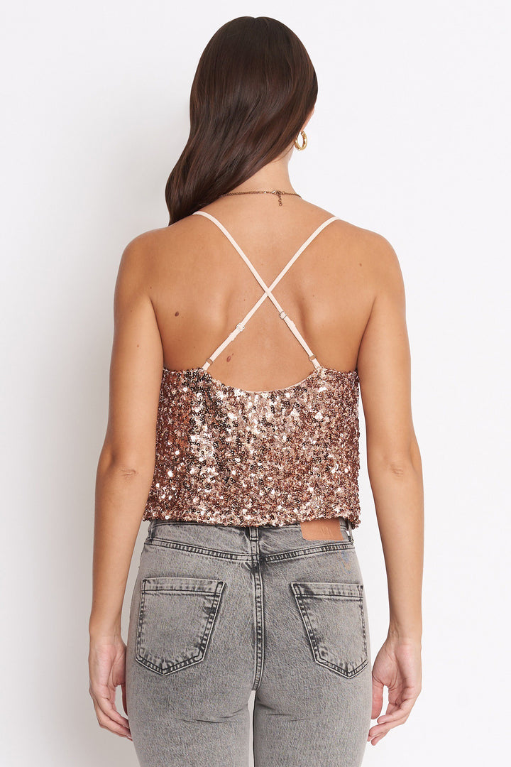 ESTELLA SEQUIN CROP TOP