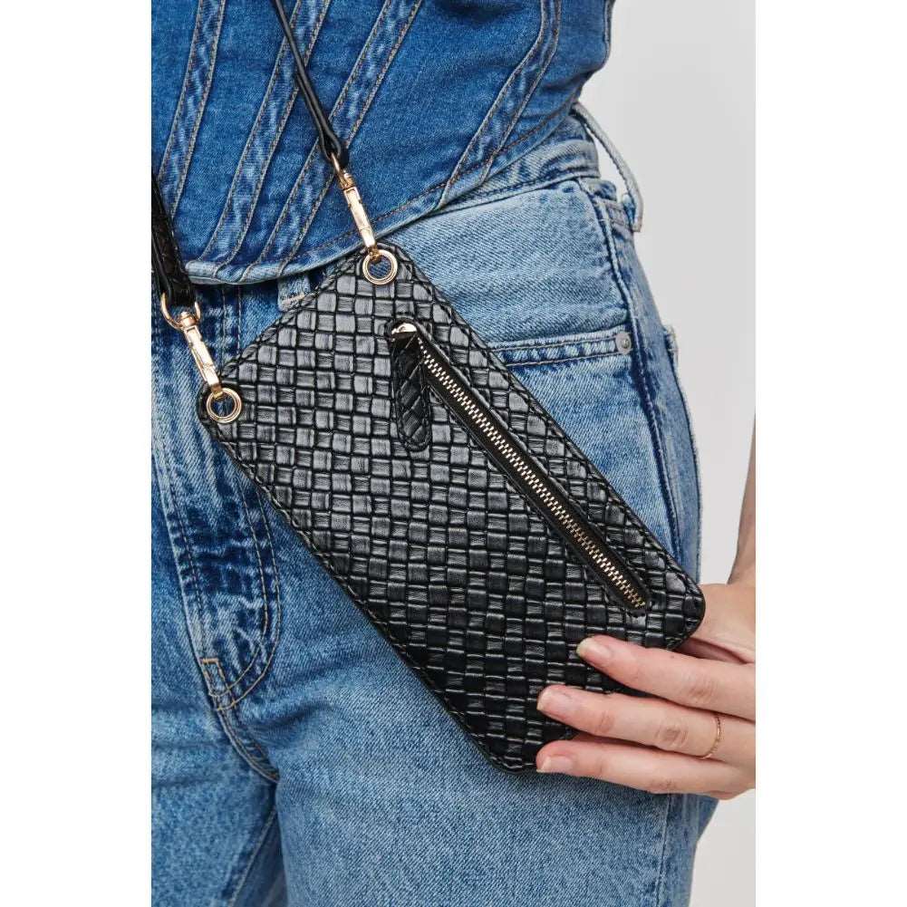 CLAIRE WOVEN CELL PHONE CROSSBODY