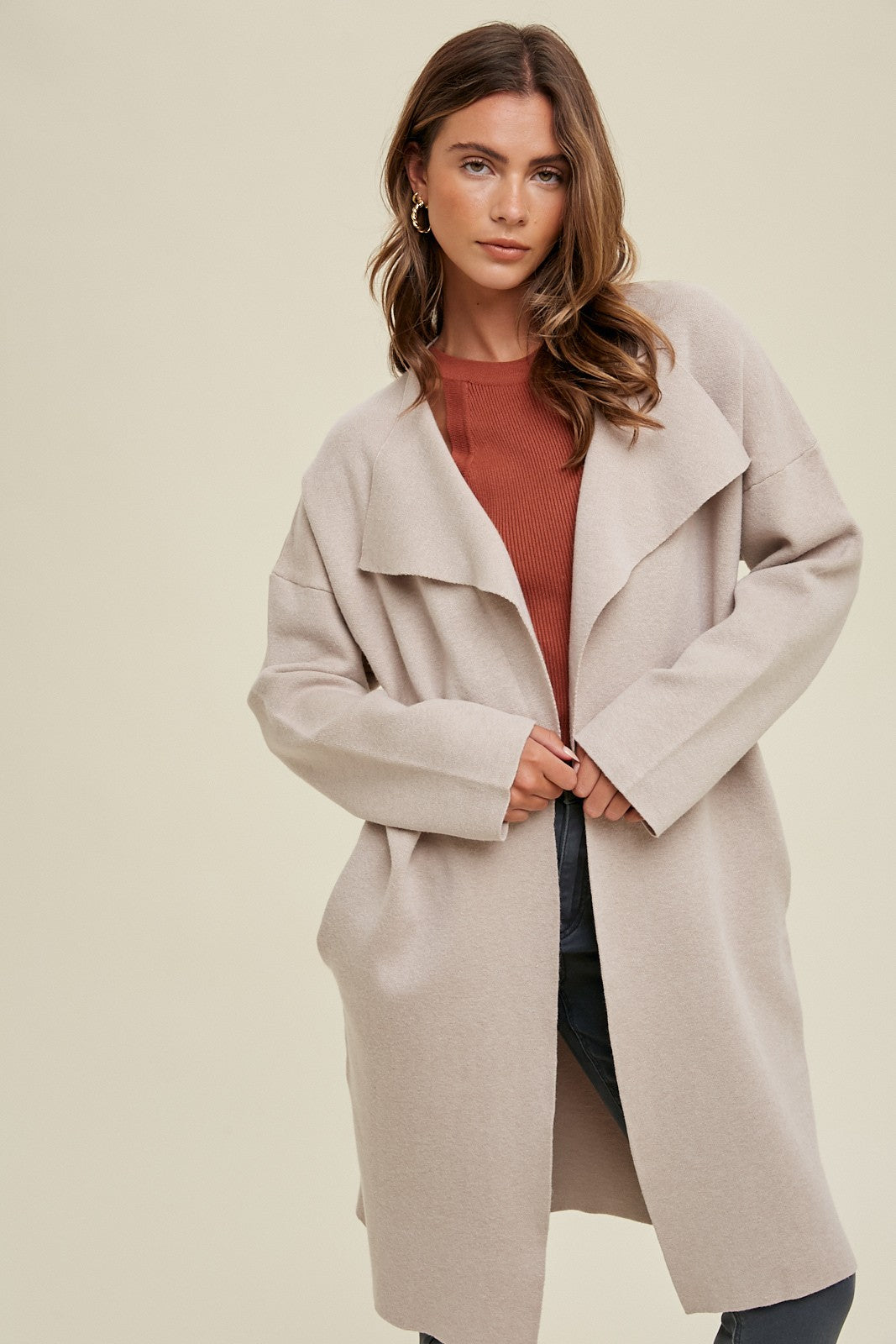 DANNY DRAPED SWEATER COAT