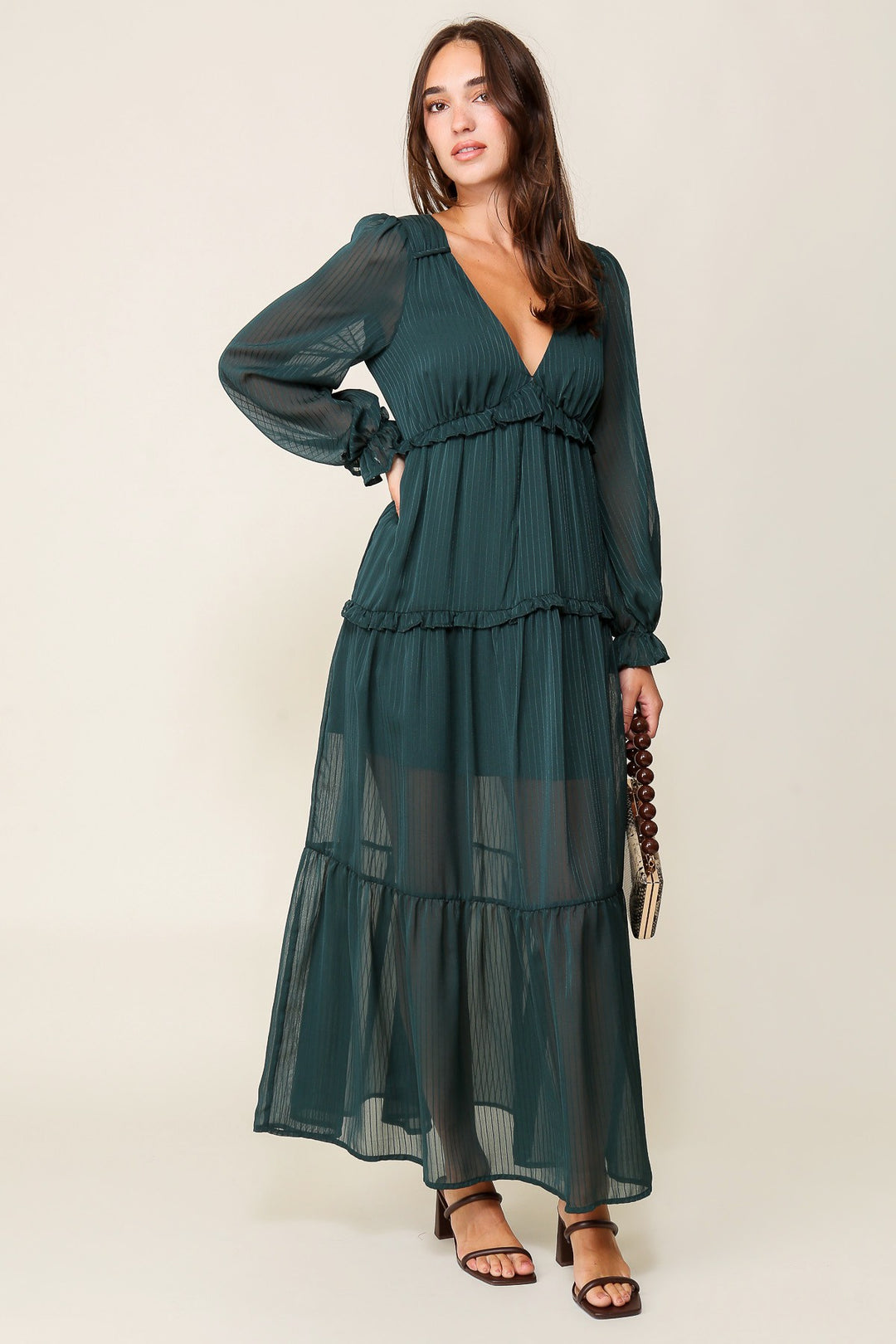 BIANCA BOHO TIERED MAXI DRESS Medium