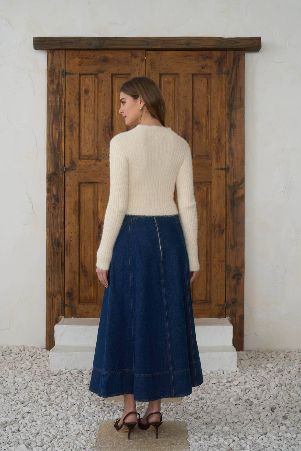 Loire Belted Denim Skirt