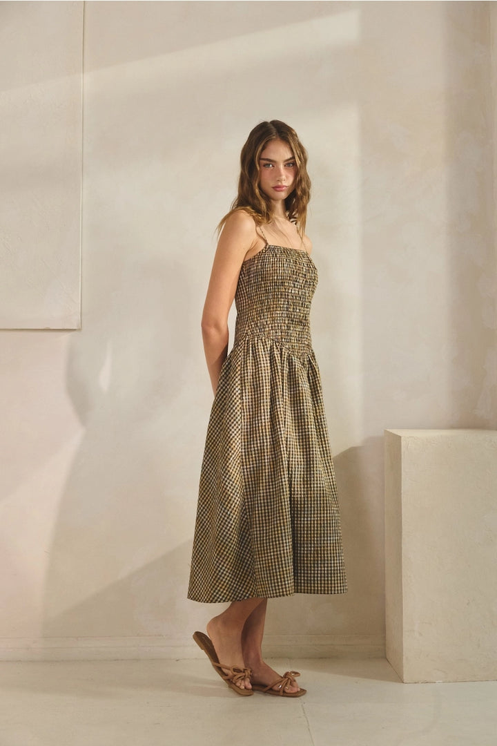 Fern Gingham Midi Dress