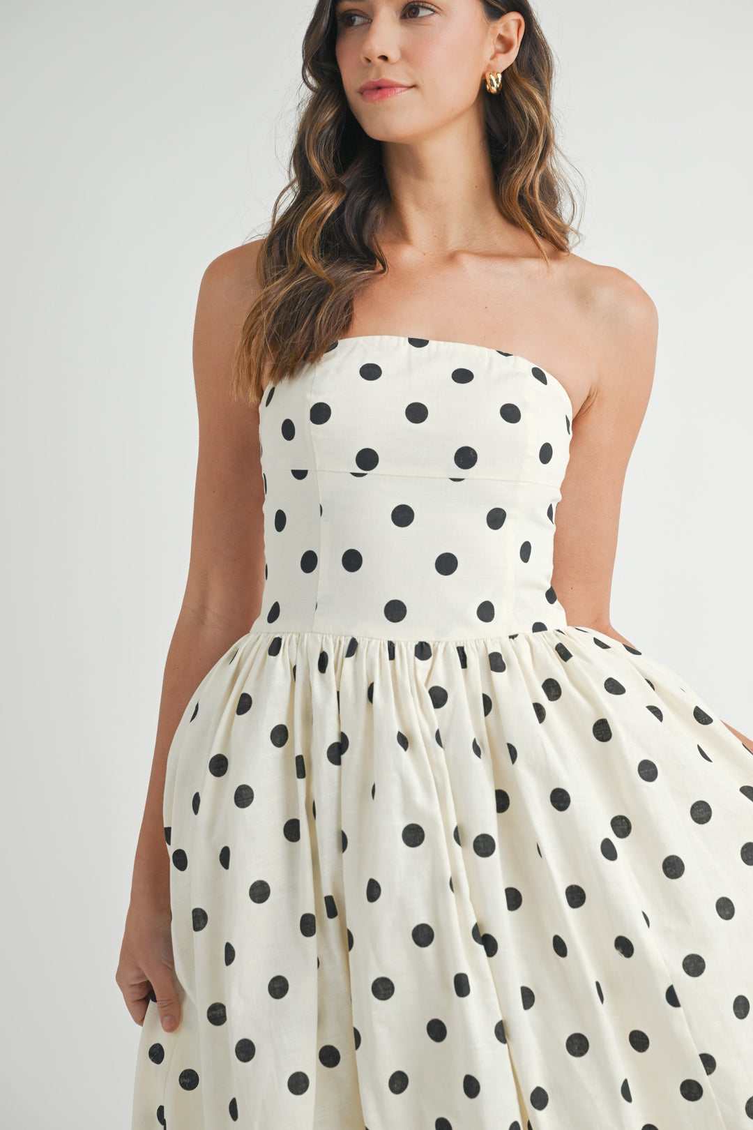 ELLA POLKA DOT MIDI DRESS