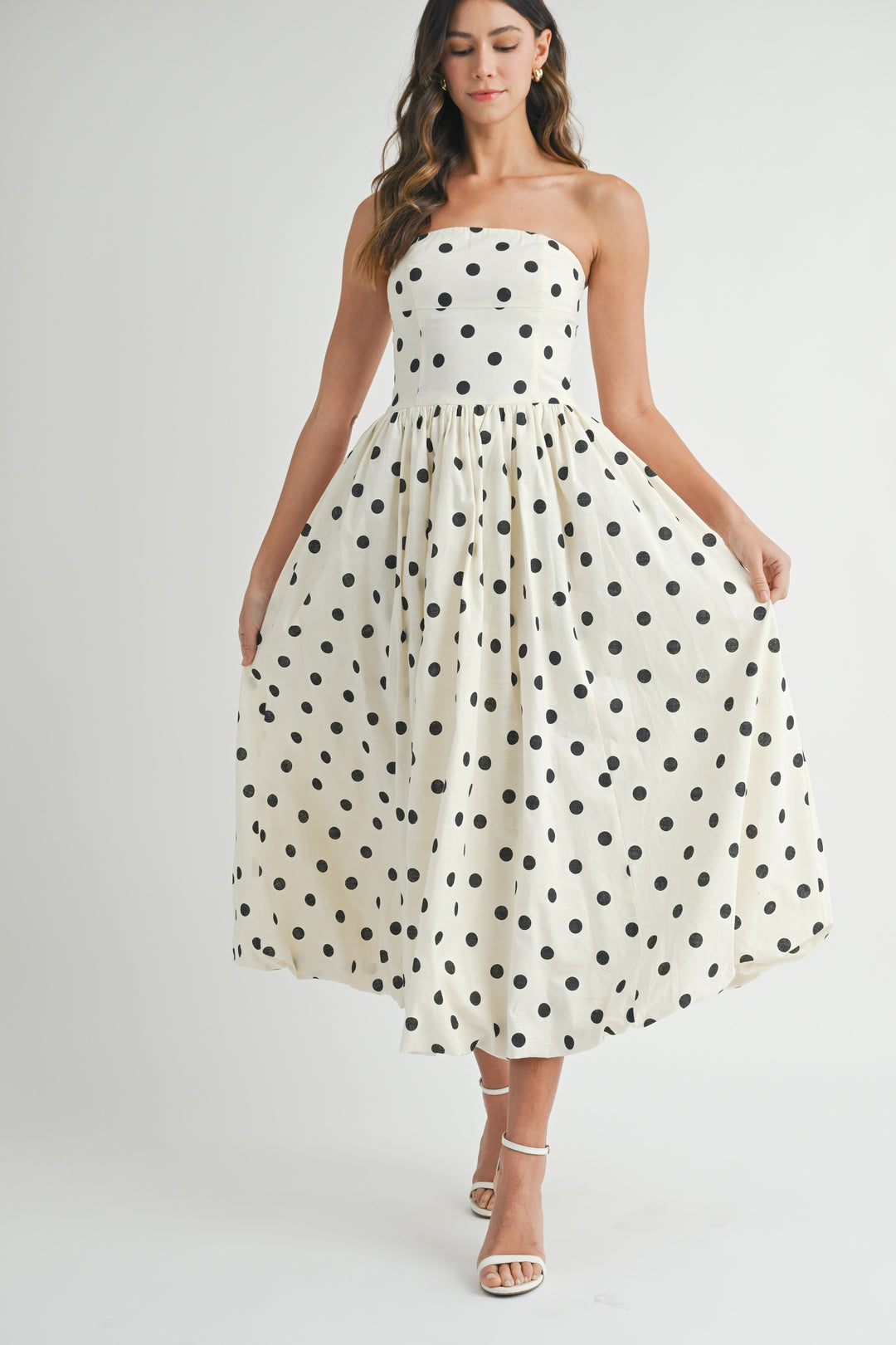 ELLA POLKA DOT MIDI DRESS