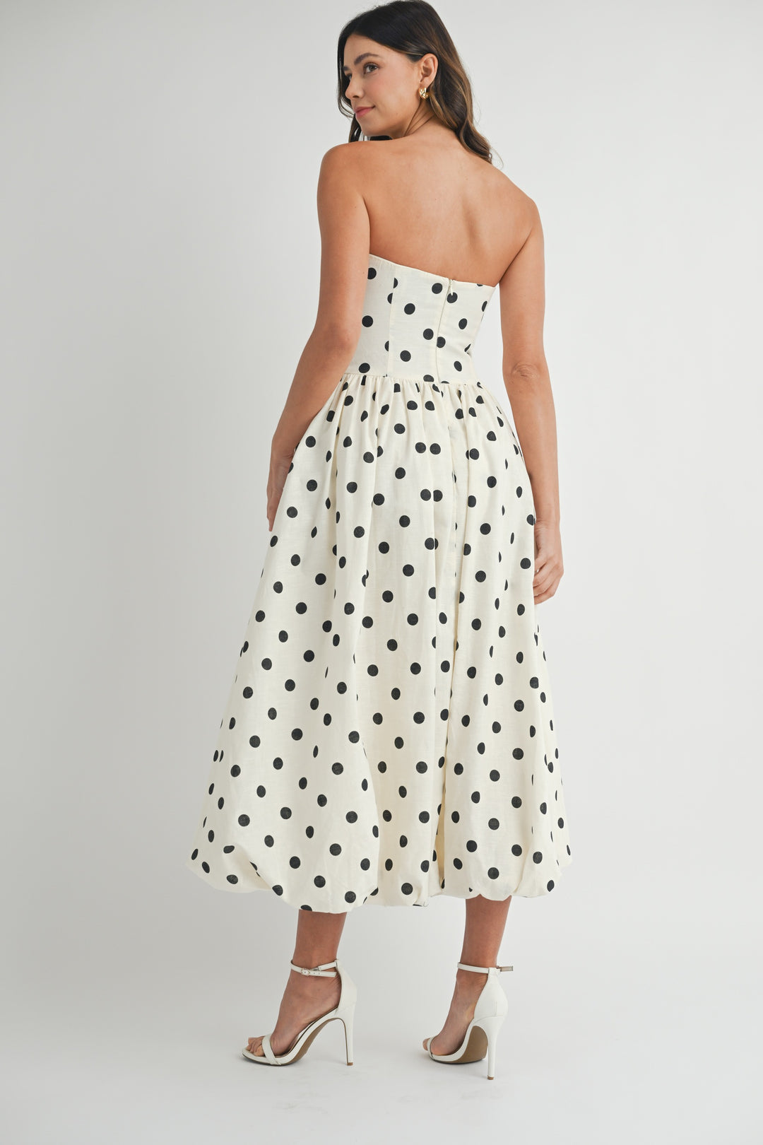 ELLA POLKA DOT MIDI DRESS