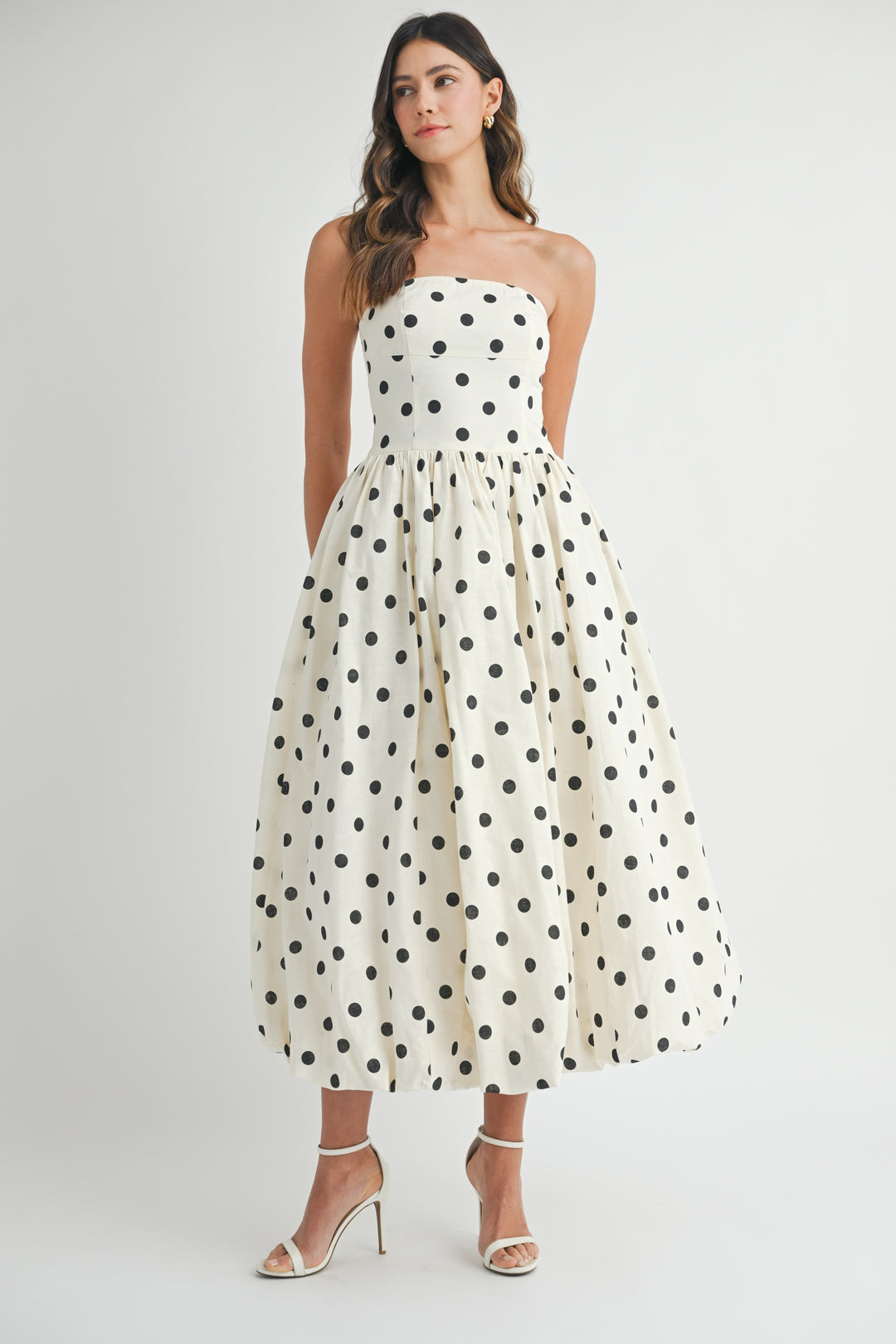 ELLA POLKA DOT MIDI DRESS
