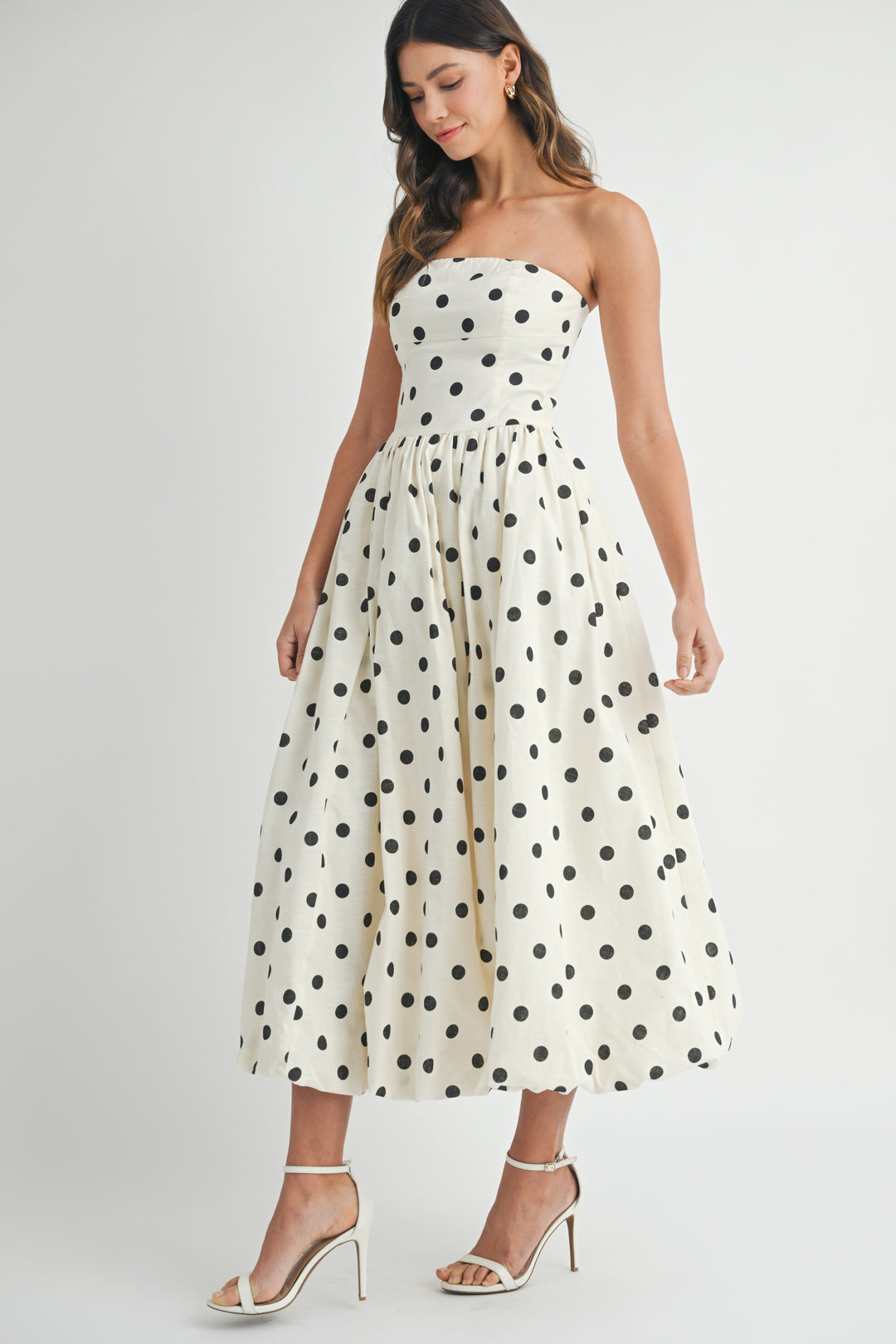 ELLA POLKA DOT MIDI DRESS
