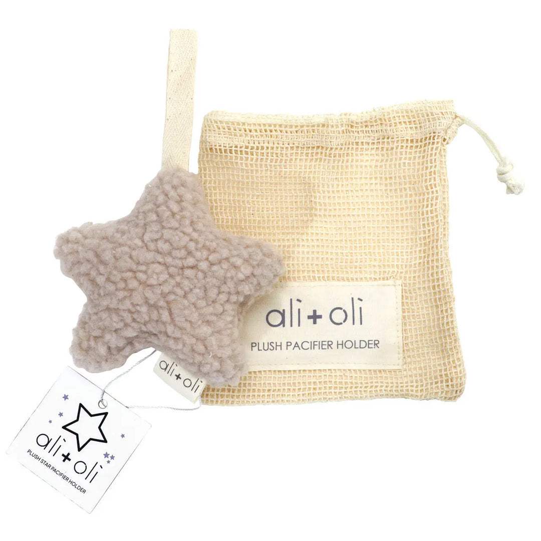 PLUSH STAR PACIFIER HOLDER (SAND)