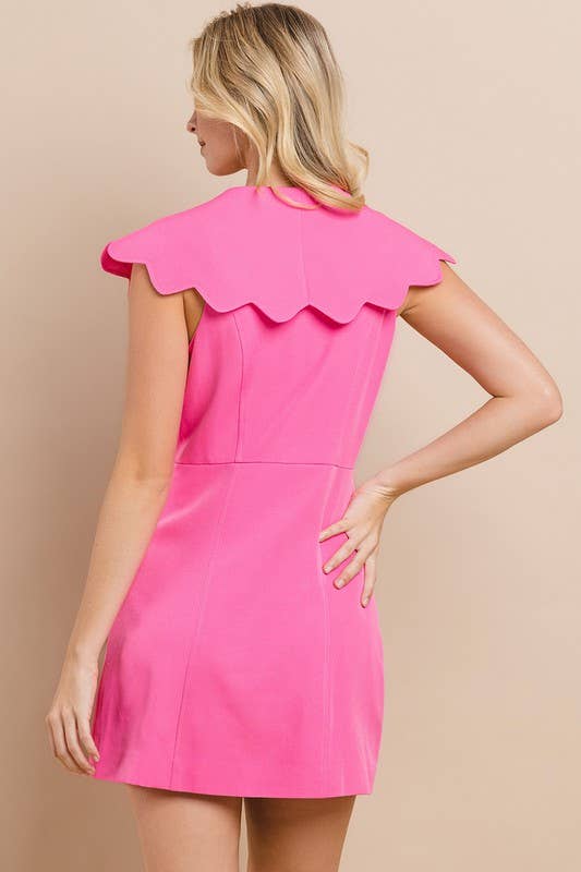 SWEET VALENTINE SCALLOPED MINI DRESS