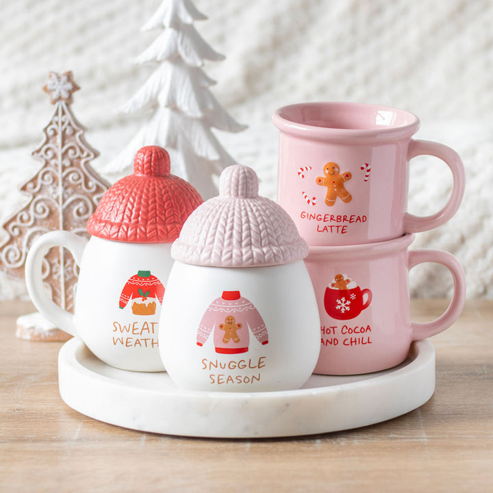 PINK GINGERBREAD LATTE CHRISTMAS MUG