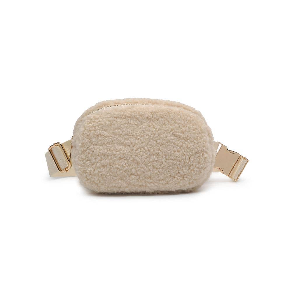 SHERRY SHERPA SHEARLING BELT BAG - ROSE