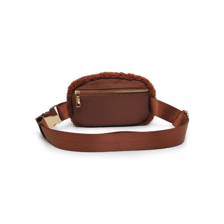 SHERRY SHERPA SHEARLING BELT BAG - ROSE