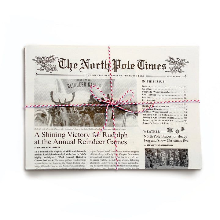 THE NORTH POLE TIMES NEWSPAPER - HOLIDAY GIFTWRAP & ACTIVITY