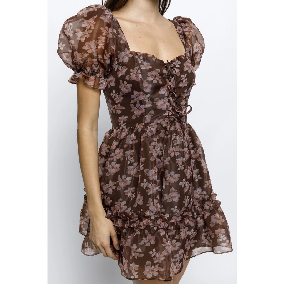 TALK OF THE TOWN FLORAL A LINE MINI DRESS