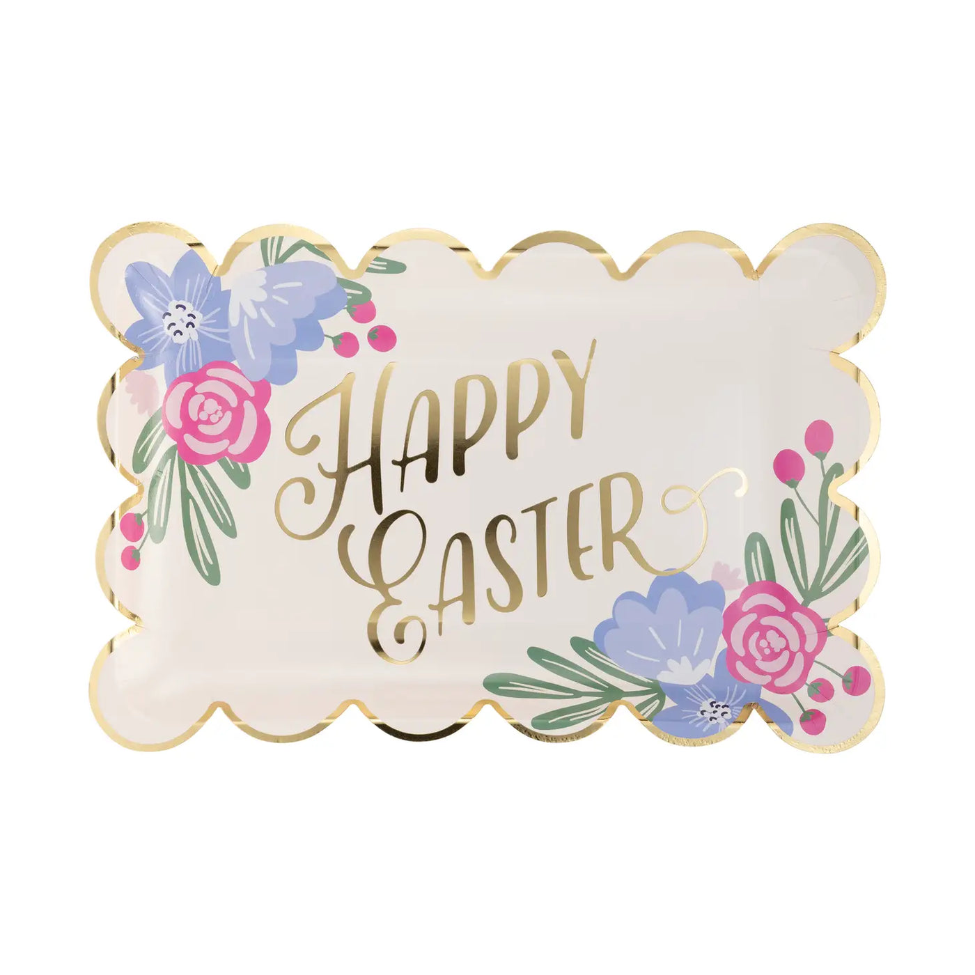 HAPPY EASTER SCALLOPED PAPER PLATES