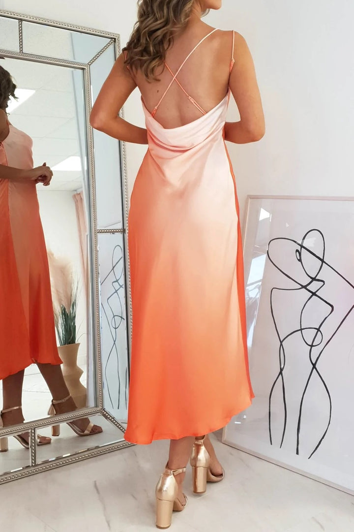 SANTORINI SUNRISE MIDI DRESS