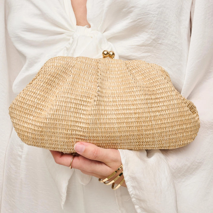 TRIANA STRAW FRAME CLUTCH