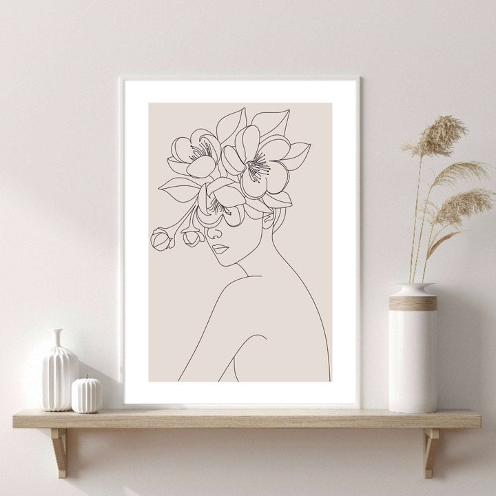 FLOWER HEAD LINE ART