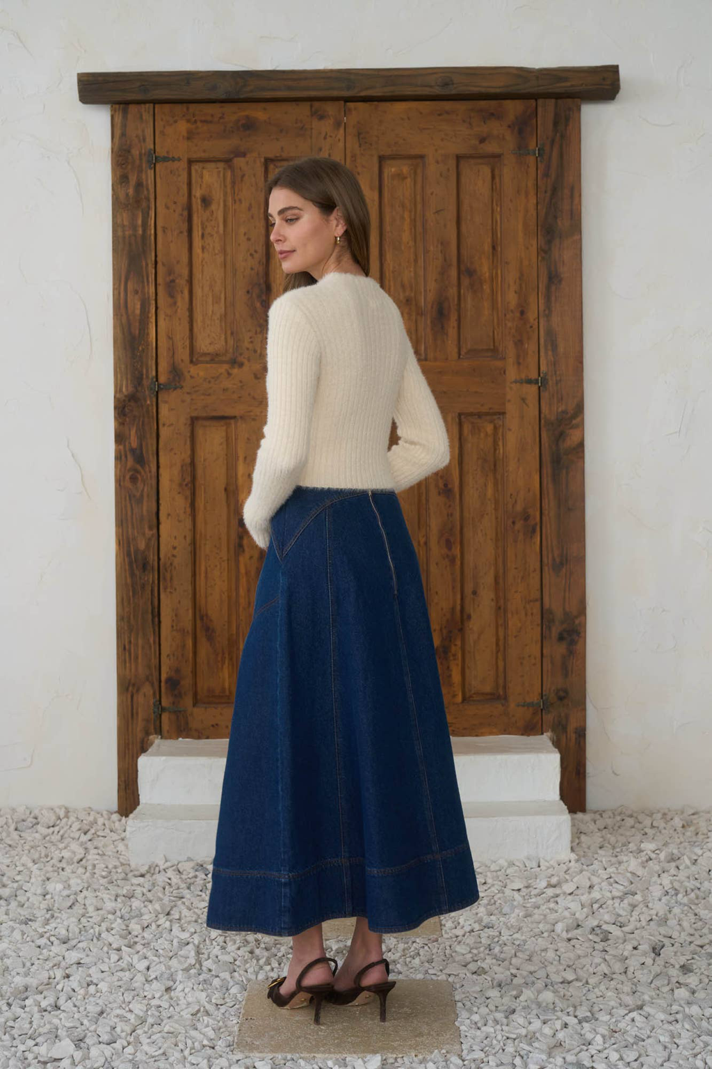 Loire Belted Denim Skirt