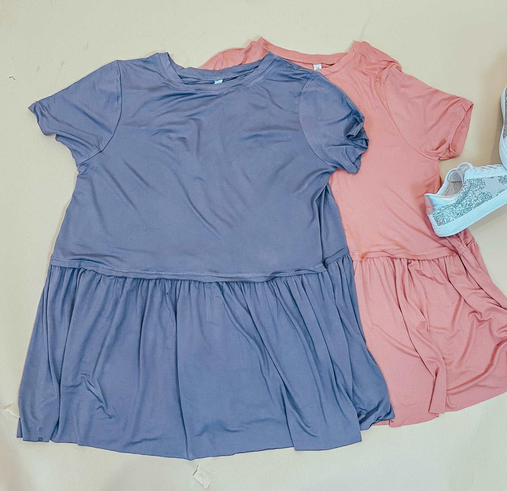 MEL RUFFLE SHORT SLEEVE TEE - LILAC