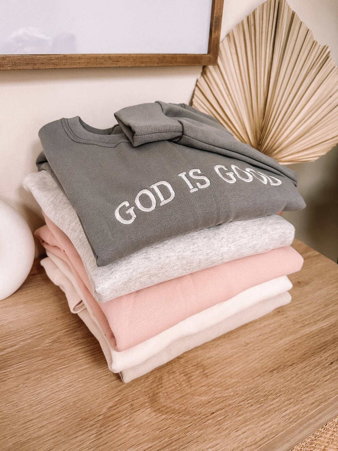 GOD IS GOOD SWEATSHIRT - DUSTY PINK