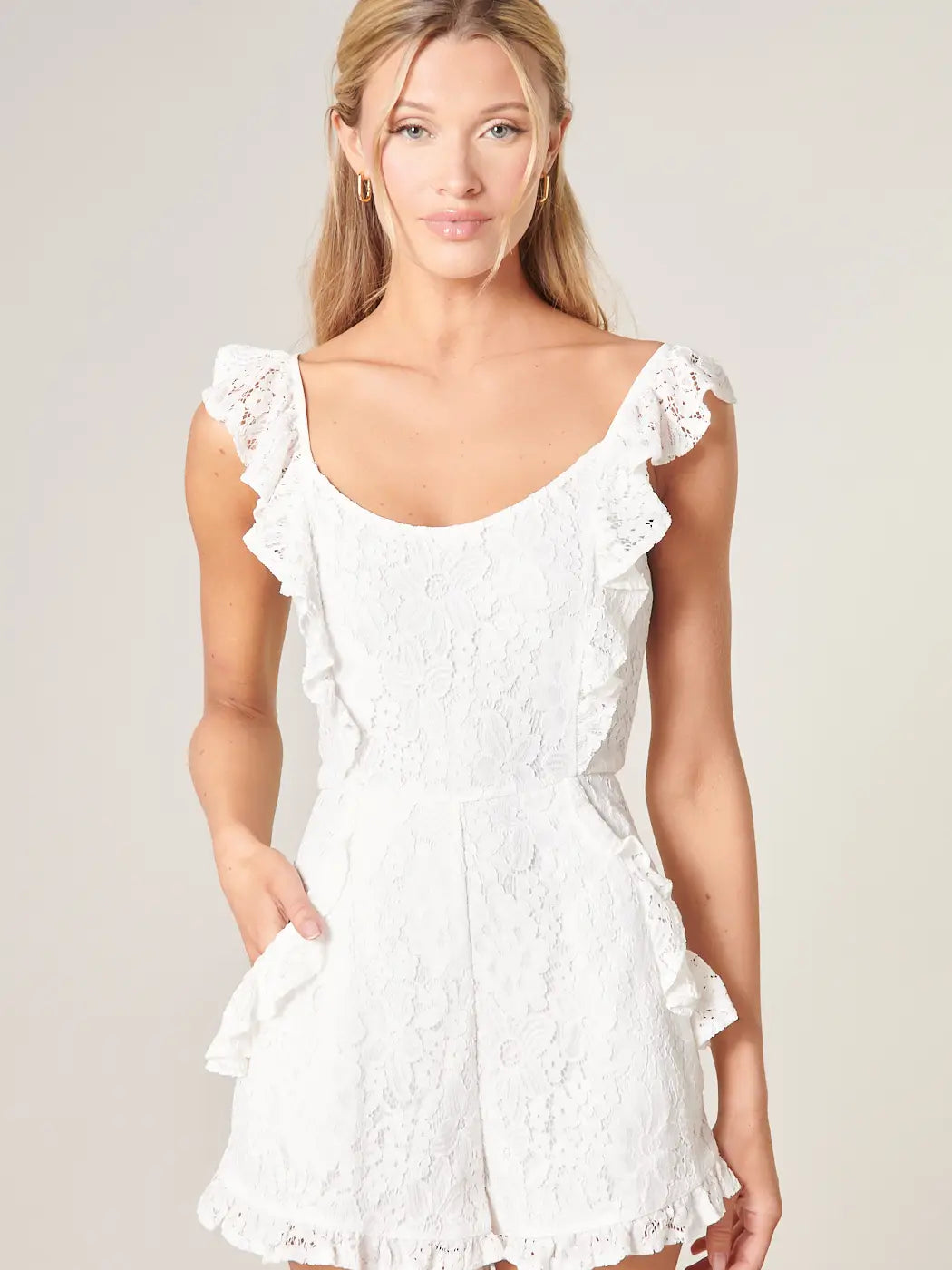 LOVE LETTERS RUFFLE LACE ROMPER