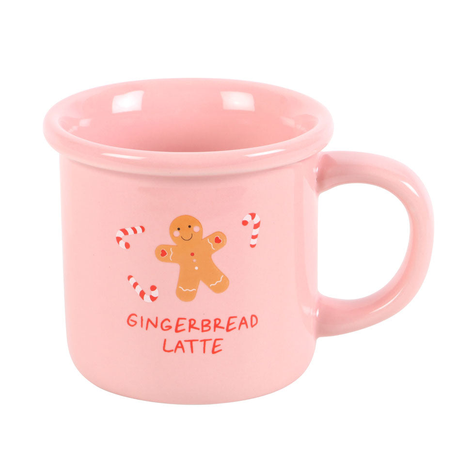 PINK GINGERBREAD LATTE CHRISTMAS MUG