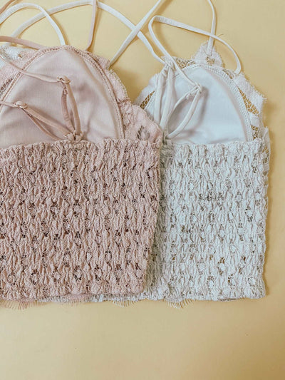 CALLIE LACE BRALETTE - BONE